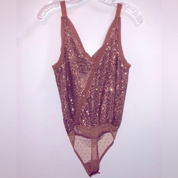Free People Intimately Shimmer & Shine Bodysuit in Sunset size Small - Picture 2 of 6